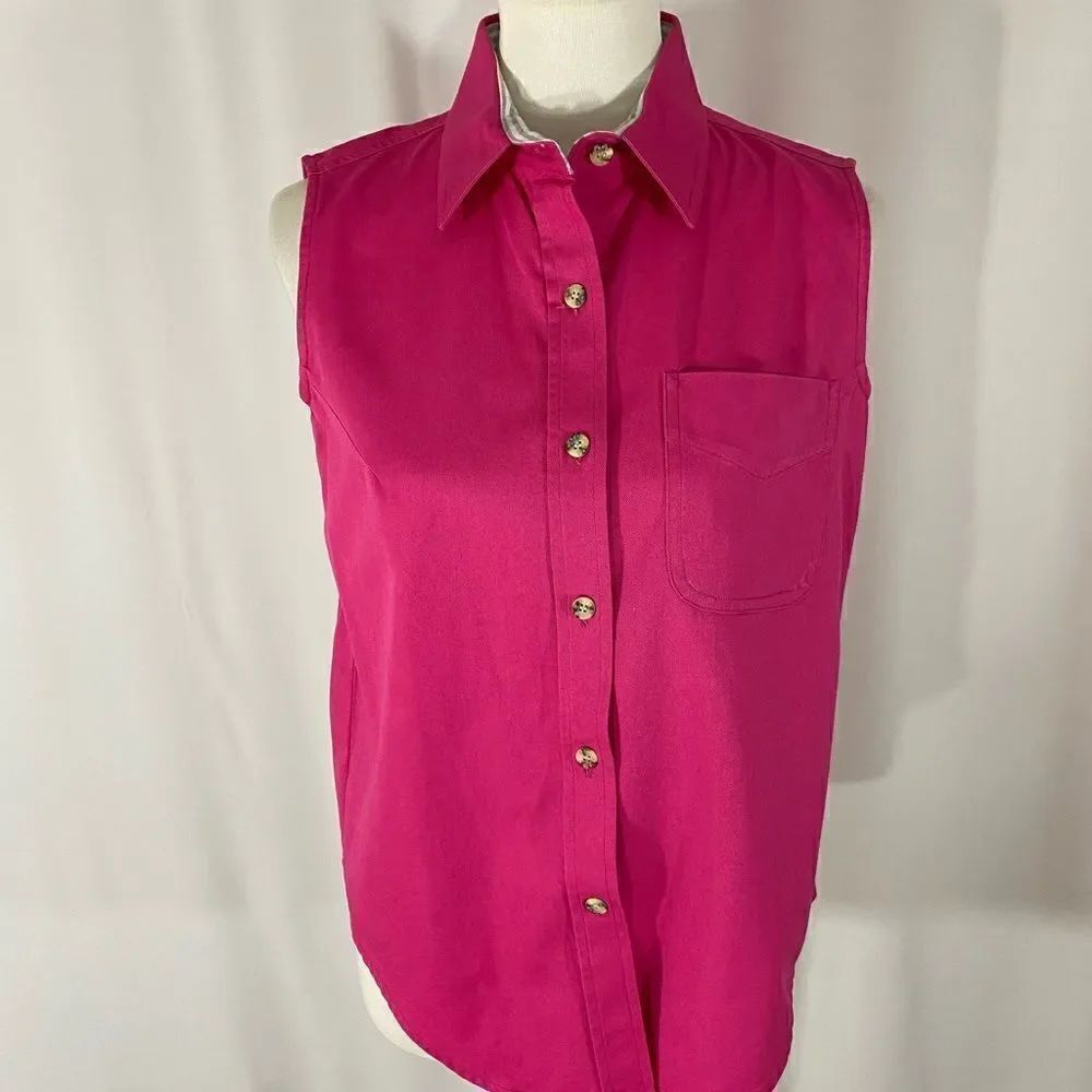 Rods Western Store Pink Sleeveless Button Down Top